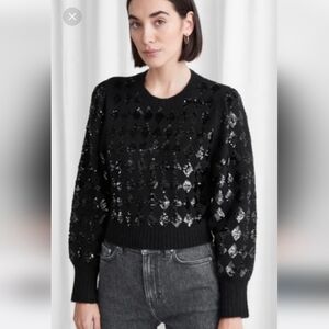 & Other Stories Black  Sequin Sweater